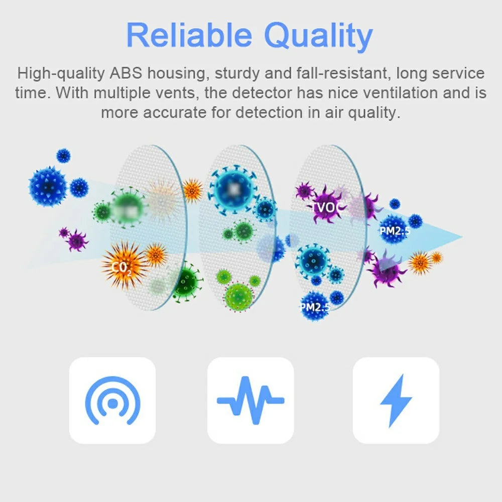 6-in-1 Tuya WiFi Air Quality Detector PM2.5 / Formaldehyde / VOC / CO2 / Temperature / Humidity Tester - 4