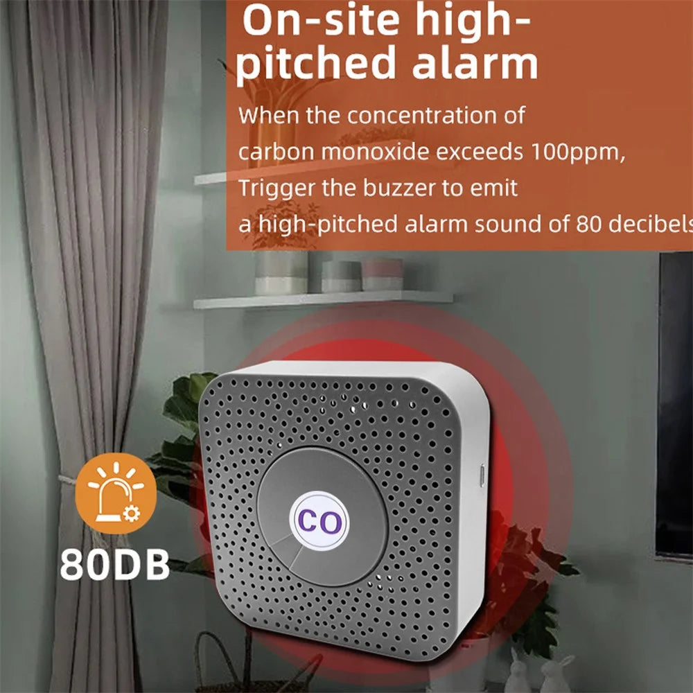 Tuya Smart Zigbee Carbon Monoxide Sensor 80dB Alarm CO Level Detector - 3