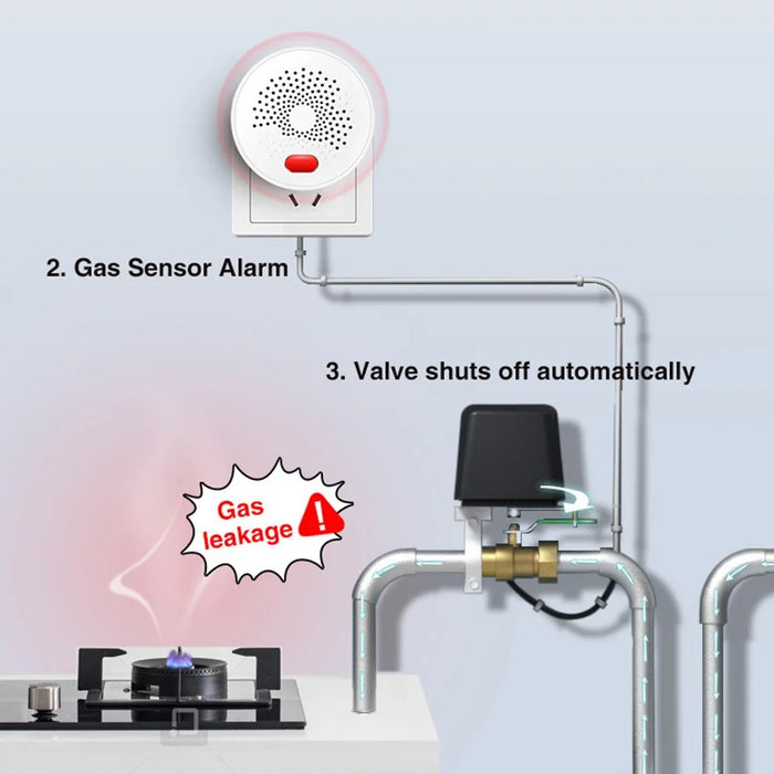 Zigbee Smart Gas Detector Real-Time Monitoring App Control 70dB Alarm Natural Gas Leak Sensor - EU Plug - 6