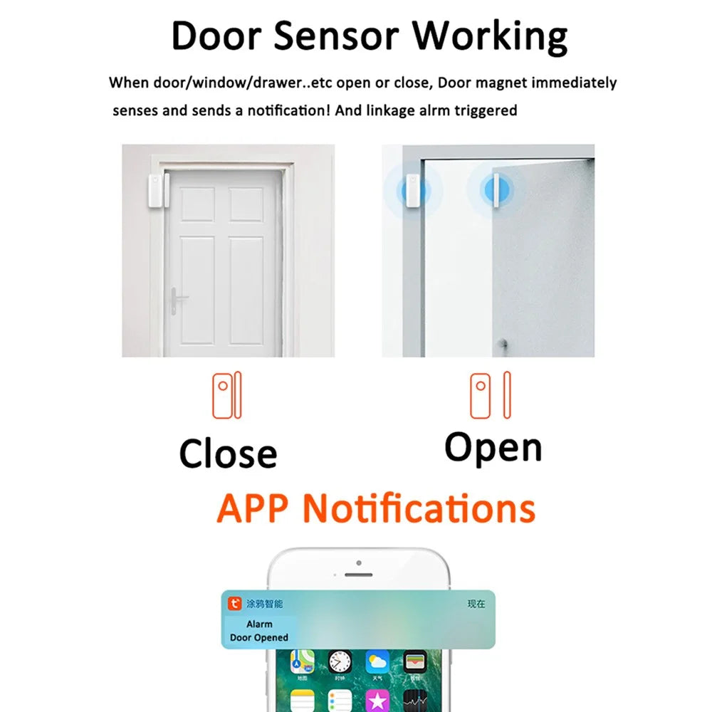Tuya Smart Zigbee Vibration Sensor Door Magnetic Two-In-One Smart Home Vibration Sensor - 4