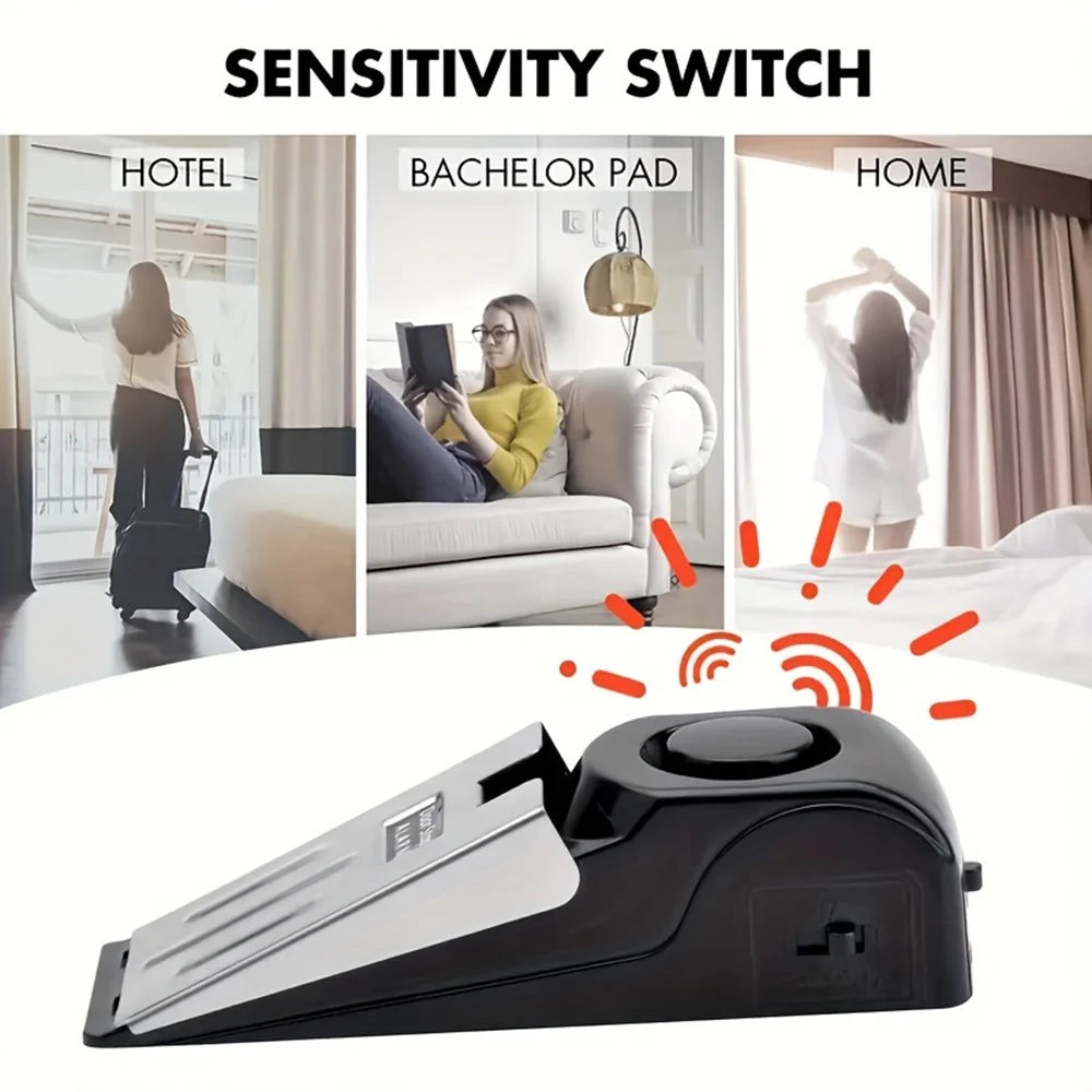 ABS + Stainless Steel Smart Door Stopper 120dB Anti-Theft Alarm for Hotel Home Office - 5