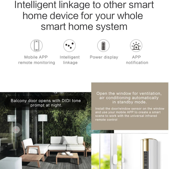Tuya Smart WiFi Door Sensor Smart Home Open Close Detector Compatible with Alexa Google Home - 4
