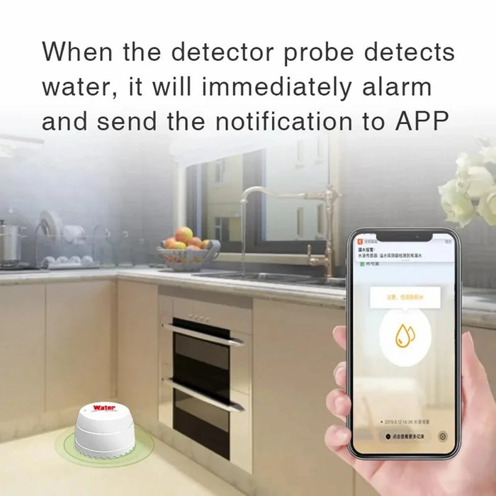 Tuya WiFi Water Leak Detector Flood Sensor Remote Monitoring Flood Alert Overflow Security Alarm - 5