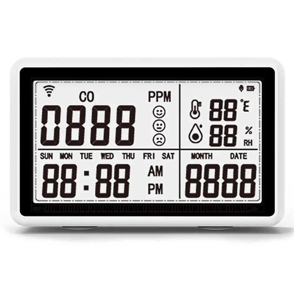Tuya WiFi 3-in-1 Carbon Monoxide Temperature Humidity Detector CO Alarm Device - 1