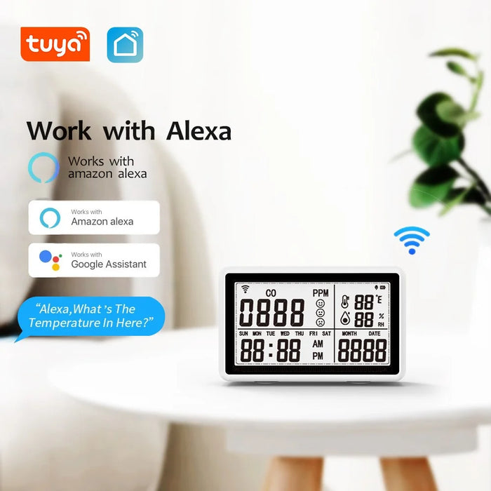 Tuya WiFi 3-in-1 Carbon Monoxide Temperature Humidity Detector CO Alarm Device - 4