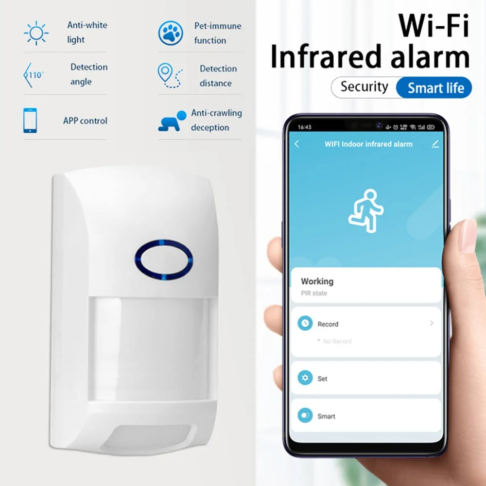 Tuya WiFi Motion Detector 25kg Pet Immune Sensor PIR Infrared Detector APP Remote Control Smart Home Security Alarm - 2
