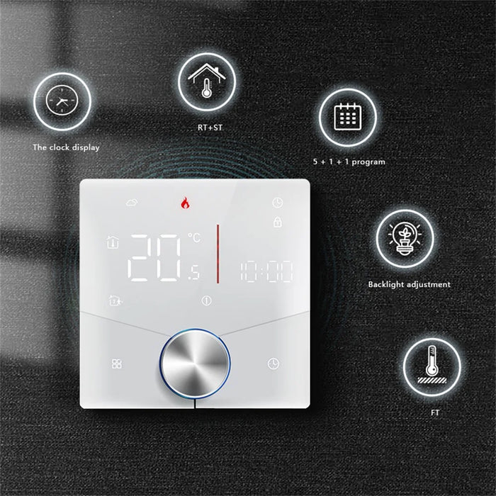 BHT-009GALW Tuya APP Control WiFi Smart Heating Thermostat LCD Display Weekly Programmable Digital Temperature Controller - Black - 6