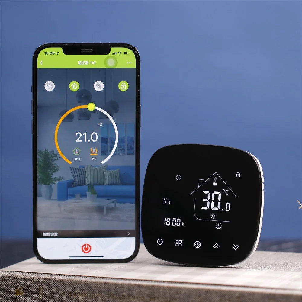 BHT-001GA Water Floor Heating Thermostat Digital Display Electric Heating Film Temperature Control Panel - 3