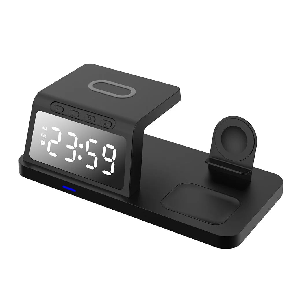 15W Wireless Charger Clock Alarm 4K WiFi Security Camera with Motion Detection - Black - 2