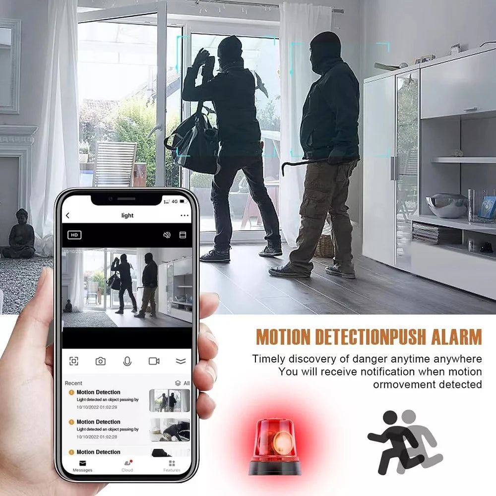 15W Wireless Charger Clock Alarm 4K WiFi Security Camera with Motion Detection - Black - 7