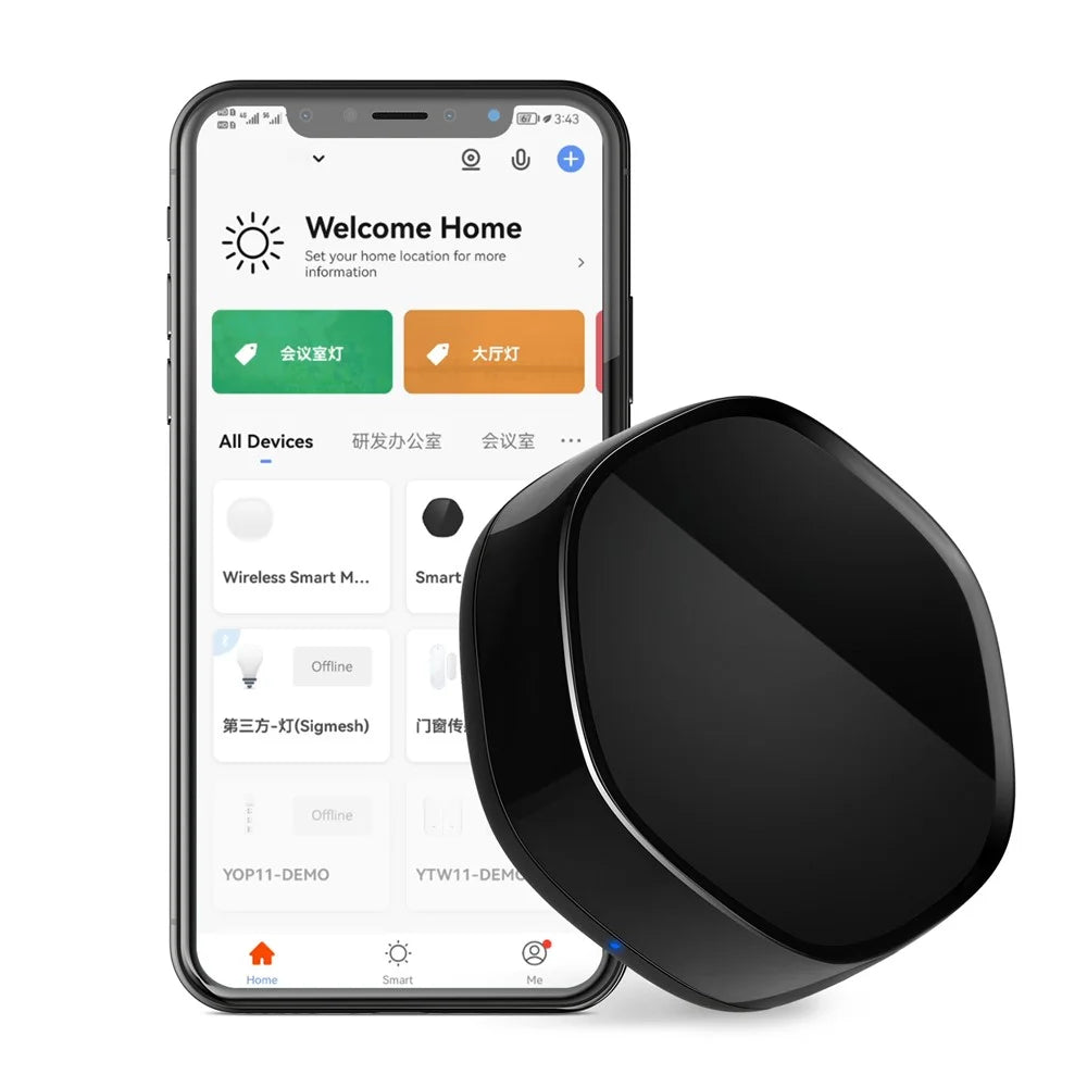 YZG14 Smart IR Remote Control WiFi Zigbee Bluetooth-compatible Mesh Multi-Protocol Gateway - 1