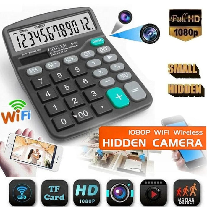 WiFi Calculator Hidden Camera HD 4K Mini Cam Support 128GB TF Card (TF Card Not Included) - 2