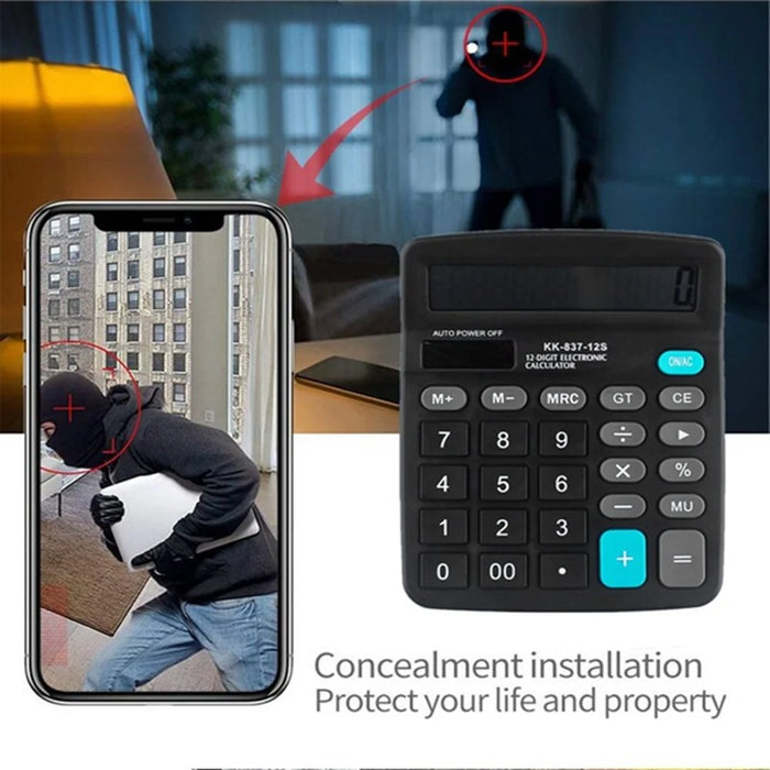 WiFi Calculator Hidden Camera HD 4K Mini Cam Support 128GB TF Card (TF Card Not Included) - 5