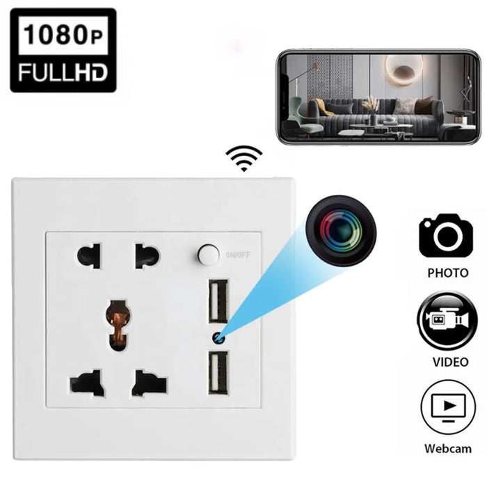 HD 1080P WiFi Security Camera Motion Detection Home Smart Socket Hidden Cam - 2