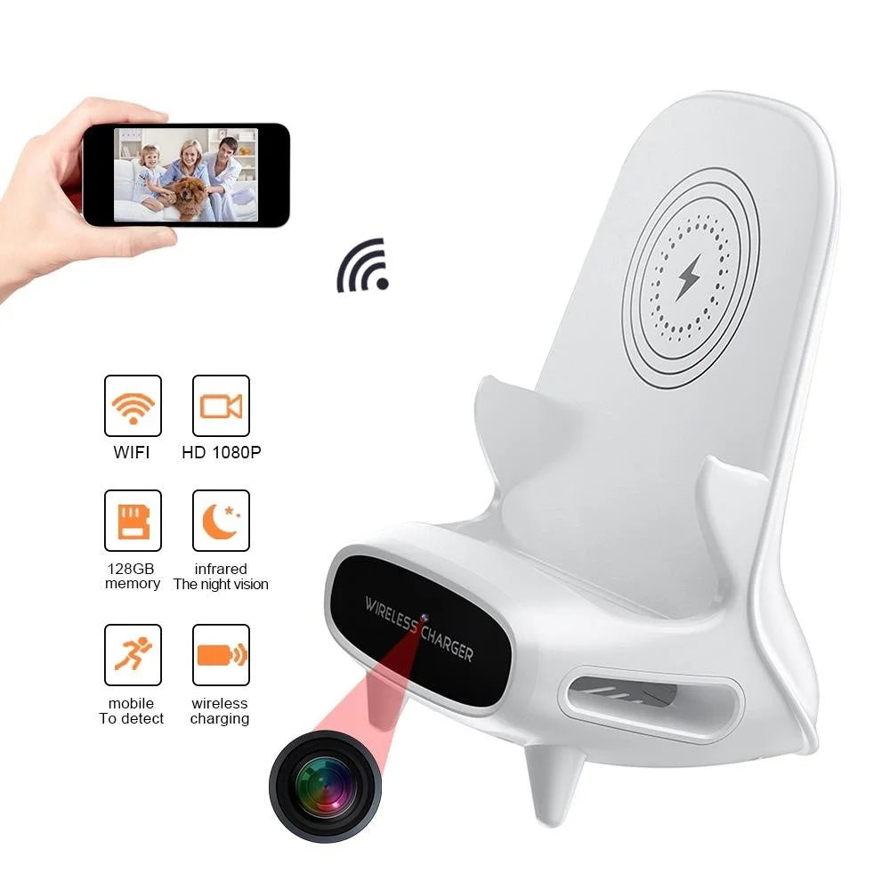 Wireless Charger Hidden Camera Remote Monitoring 1080P HD WiFi Security Camera - 4