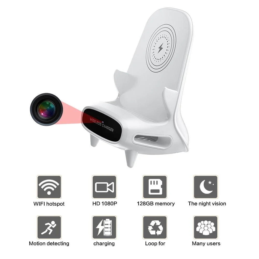 Wireless Charger Hidden Camera Remote Monitoring 1080P HD WiFi Security Camera - 6
