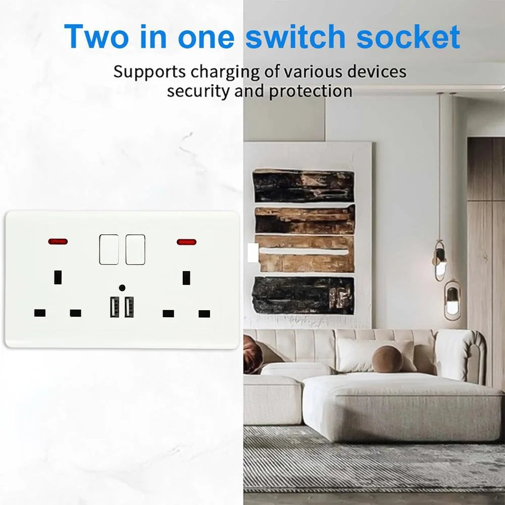 HD 1080P WiFi Camera Wall Socket Motion Detection Remote View Home Security Cam - White - 6