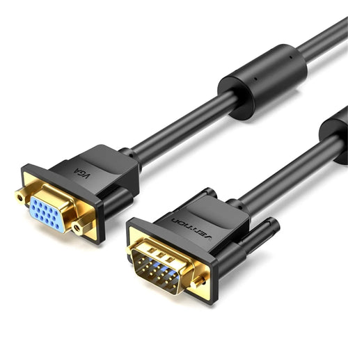 VENTION DAGBF 1m VGA Male to VGA Female Extension Cord 1080P 60Hz Gold Plated Adapter Cable - Black - 1