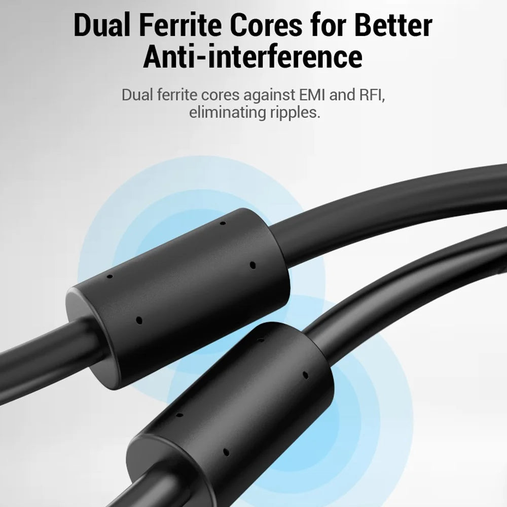 VENTION DAGBF 1m VGA Male to VGA Female Extension Cord 1080P 60Hz Gold Plated Adapter Cable - Black - 6