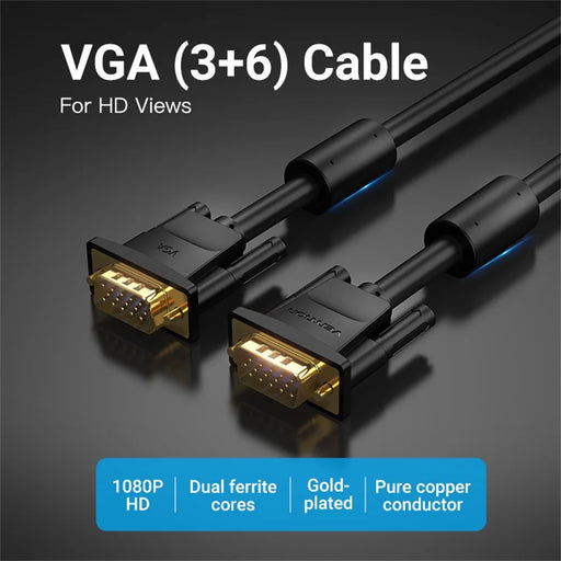 VENTION DAEBN 15m 1080P 60Hz VGA 3+6 Male to Male Gold Plated Connector Cable - 2