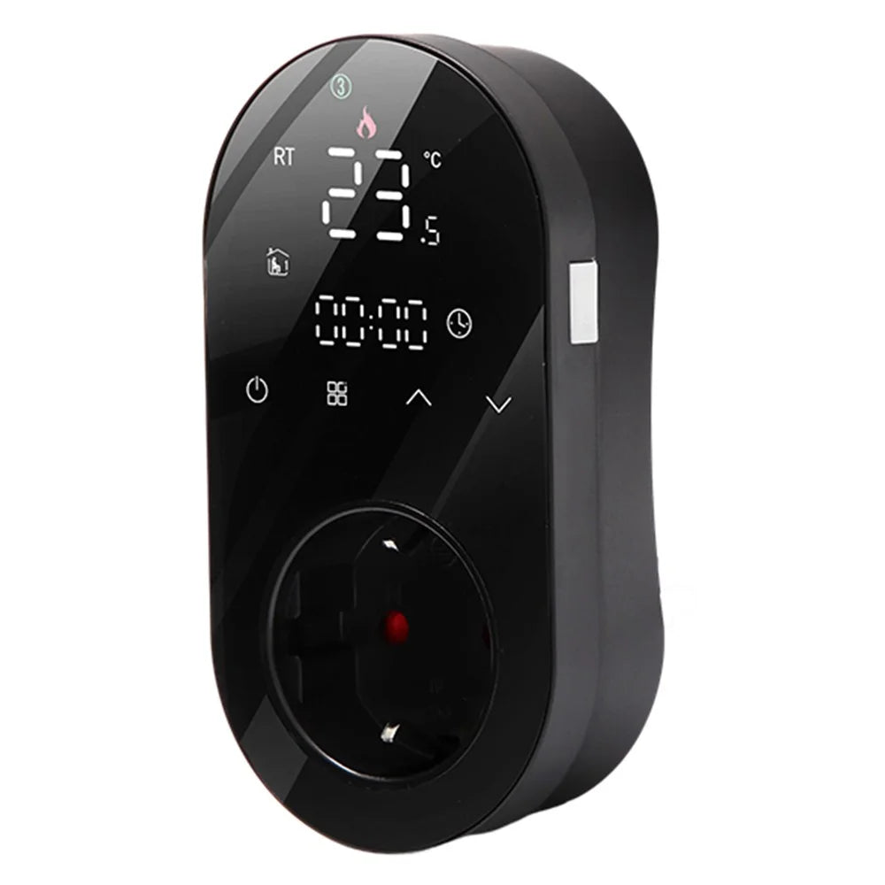 BHT12-EW-WIFI Smart WiFi Plug In Thermostat Temperature Controller Socket - Black / EU Plug - 1