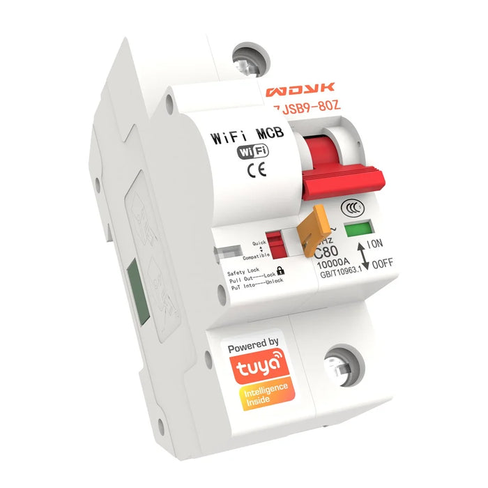 WDYK 10A - 80A 1P Tuya Smart WiFi Circuit Breaker Remote Control Intelligent Switch for Smart Home Automation - 10A - 3