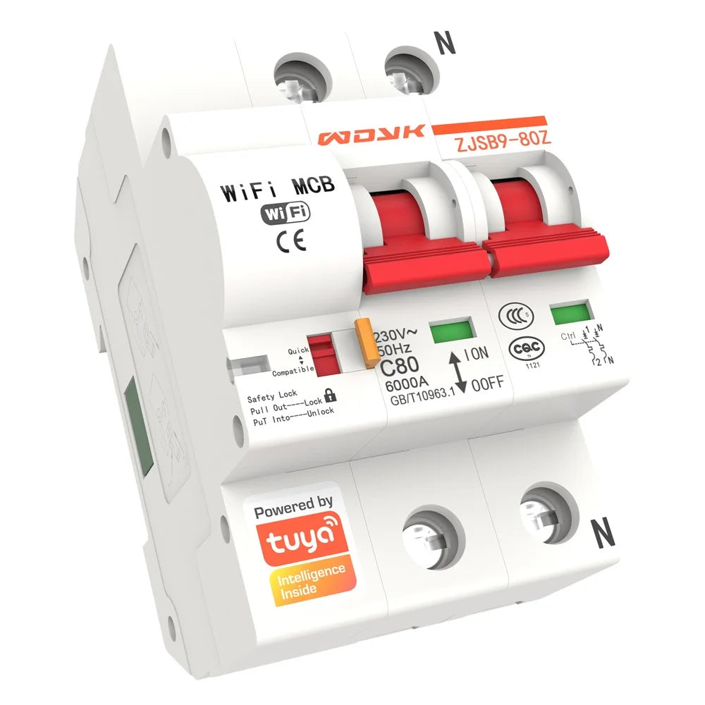 2P 100A Tuya Smart Home WiFi Circuit Breaker Remote Control Cloud-Managed Intelligent Switch - 3
