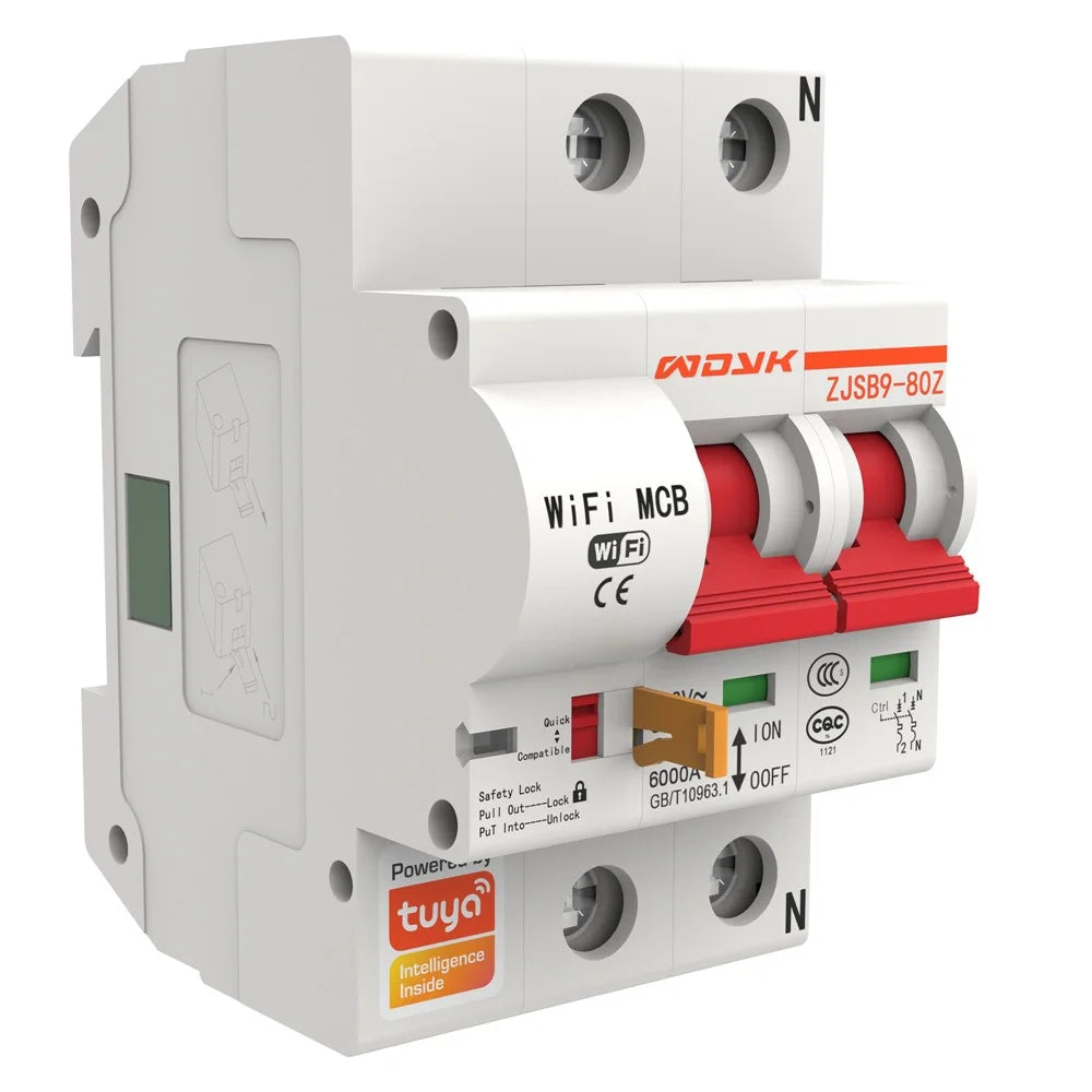 2P 125A Tuya Smart Home WiFi Circuit Breaker Remote Control Cloud-Managed Intelligent Switch - 4