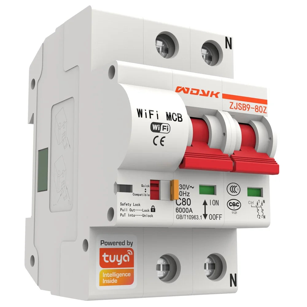 2P 125A Tuya Smart Home WiFi Circuit Breaker Remote Control Cloud-Managed Intelligent Switch - 7