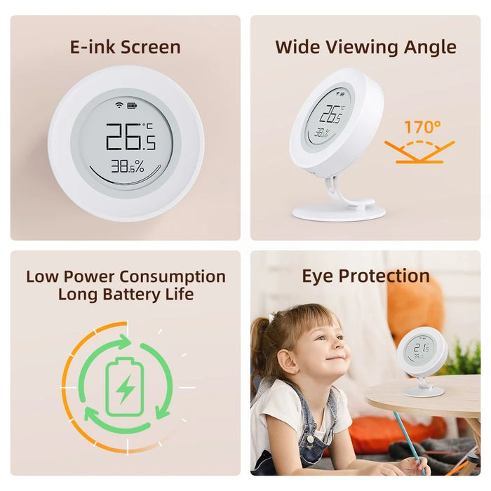 ZWHS16 Zigbee Home Smart Temperature Humidity Sensor E-Ink Display Screen App Remote Control - 5