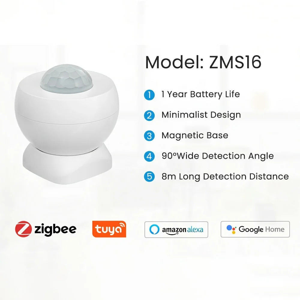 ZMS16 Zigbee Smart PIR Motion Sensor APP Remote Control Magnetic Wireless Detector ( Battery Powered ) - 4