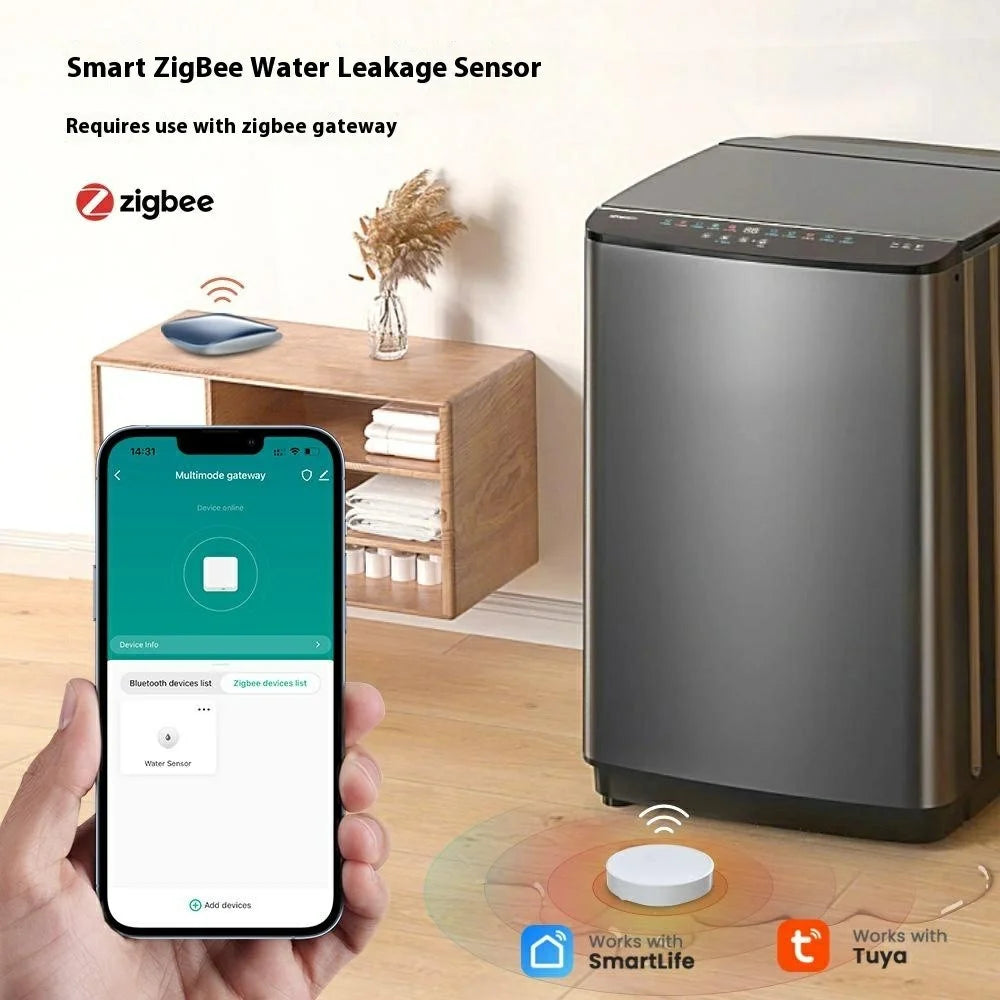 ZWS16 Zigbee Water Leak Sensor WiFi Smart Flood Detector Alarm Intelligent APP Water Level Monitor - 4