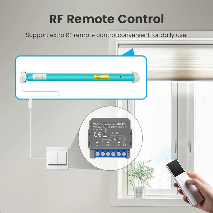 CSM16-RF-1 WiFi Curtain Switch Controller Module with RF433 Smart Blinds Control Tuya Smart Home Device - 5