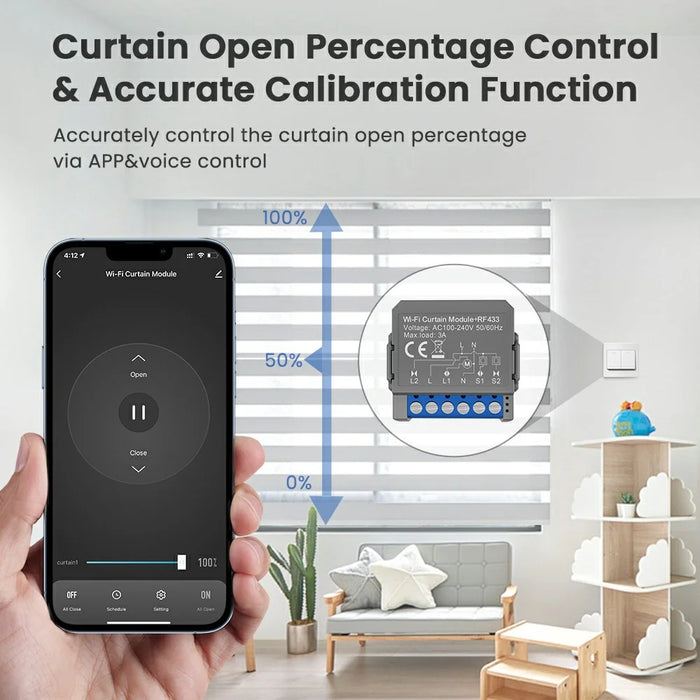 CSM16-RF-1 WiFi Curtain Switch Controller Module with RF433 Smart Blinds Control Tuya Smart Home Device - 7