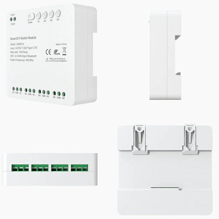 WSMD-4 Tuya Smart WiFi + RF 4 Channel Relay Smart Dly Switch Module for Home  /  Garage Door - AC  /  DC 7-32V - 2