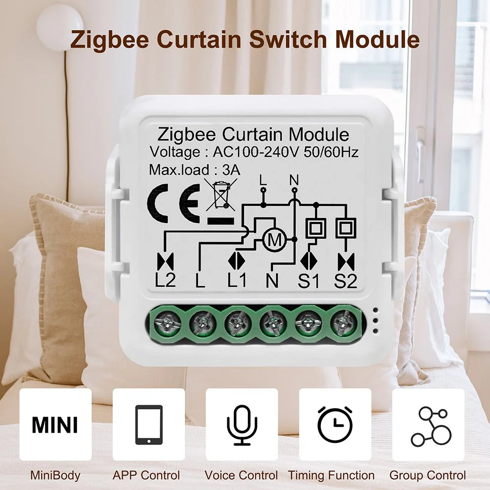 N-ZCSM01 Zigbee Curtain Controller Switch Module Smart APP Control Mini Actuator - 2