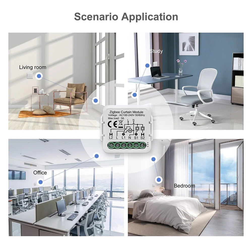 N-ZCSM01 Zigbee Curtain Controller Switch Module Smart APP Control Mini Actuator - 6