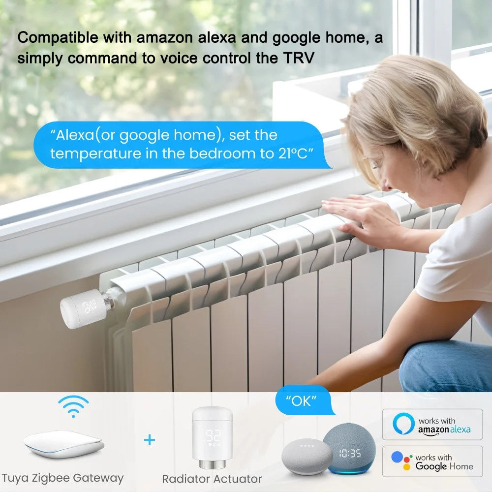 TRV16 Tuya Zigbee Smart Thermostatic Valve Radiator App Control  Intelligent Temperature Regulator - 5