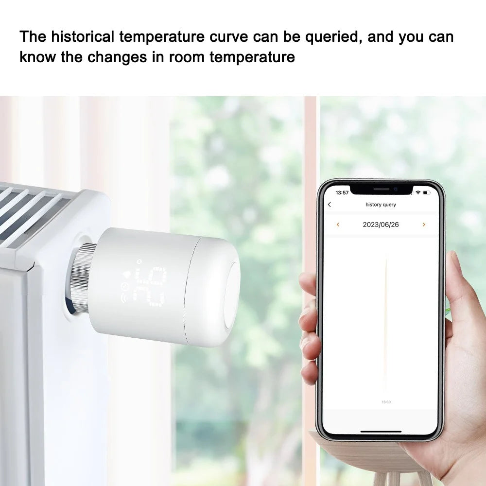 TRV16 Tuya Zigbee Smart Thermostatic Valve Radiator App Control  Intelligent Temperature Regulator - 6