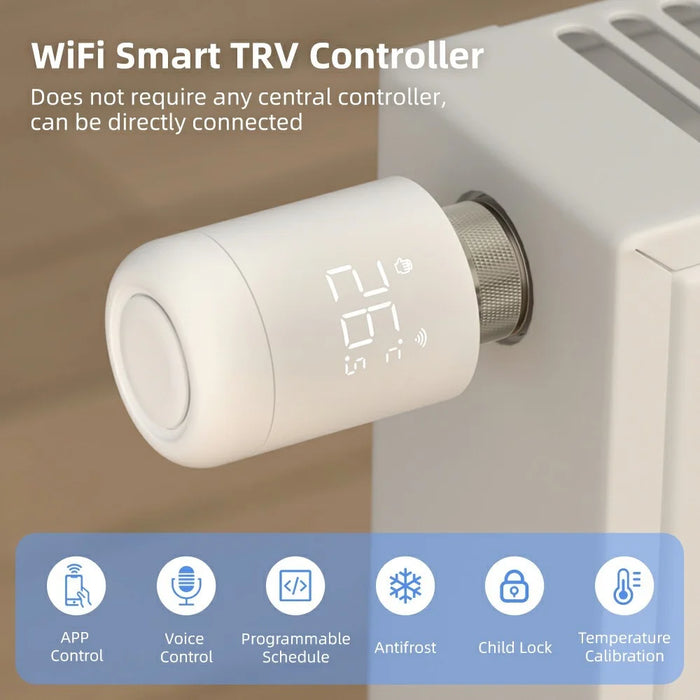 TRV16-WiFi Radiator Valve WiFi Smart Thermostat Controller APP Control Heating System - 2