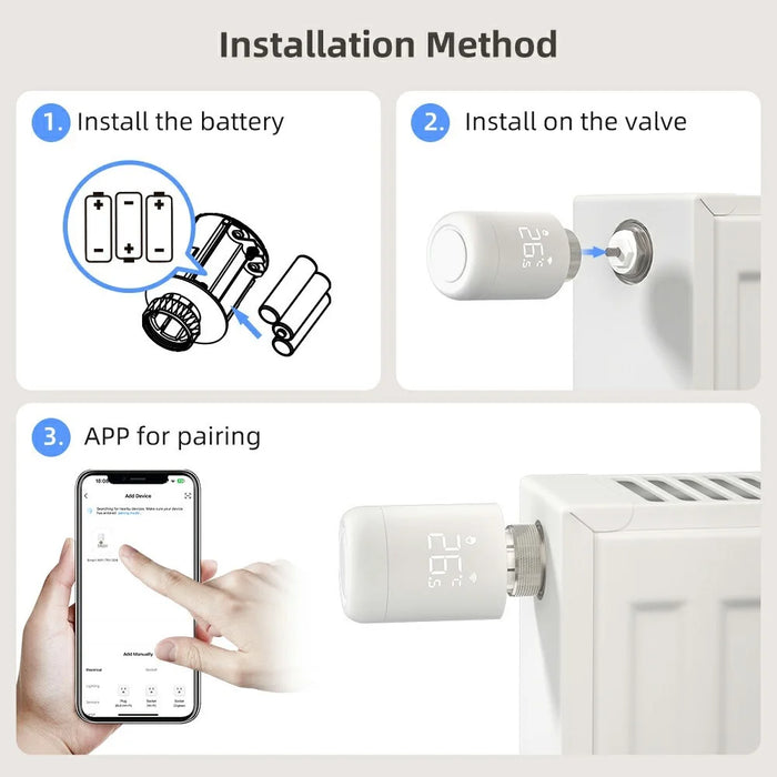 TRV16-WiFi Radiator Valve WiFi Smart Thermostat Controller APP Control Heating System - 3