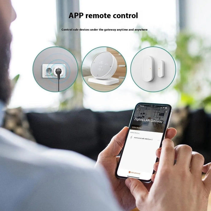 GW16 Smart Gateway Zigbee 3.0 Wired Single Mode Remote Control Smart Home Hub - White - 5