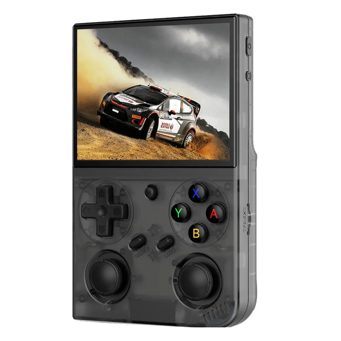 AMPOWN G350 64G Retro Handheld Game Console 3.5 Inch IPS Screen Wired Controller without TF Card - Transparent Black - 1