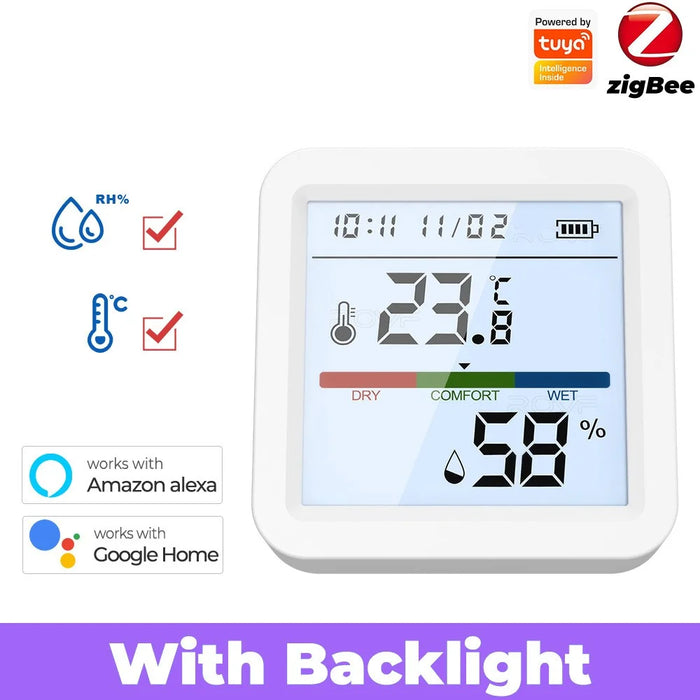 WSD017 Tuya Zigbee Smart Temperature Humidity Detector Real Time Monitoring Wireless Sensor - 2