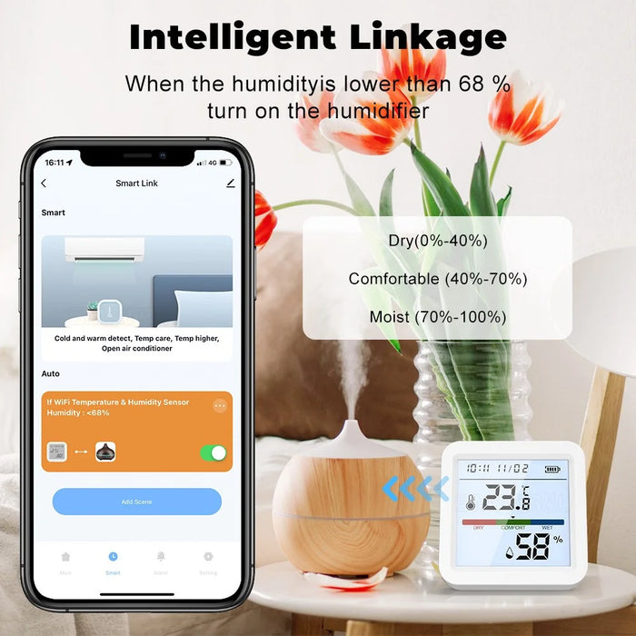WSD017 Tuya Zigbee Smart Temperature Humidity Detector Real Time Monitoring Wireless Sensor - 5