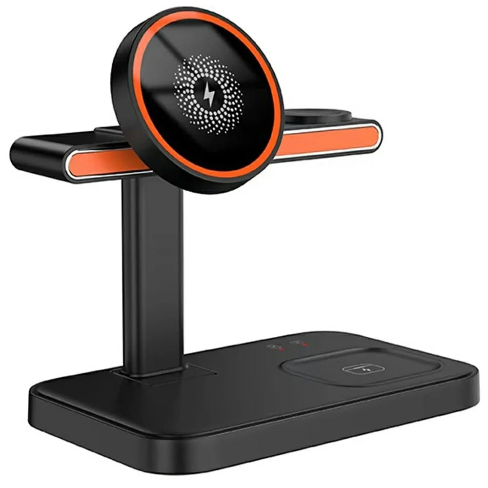 3 in 1 Magnetic Wireless Charger with WiFi 1080P Camera 15W Cell Phone Charging Stand - Black - 1