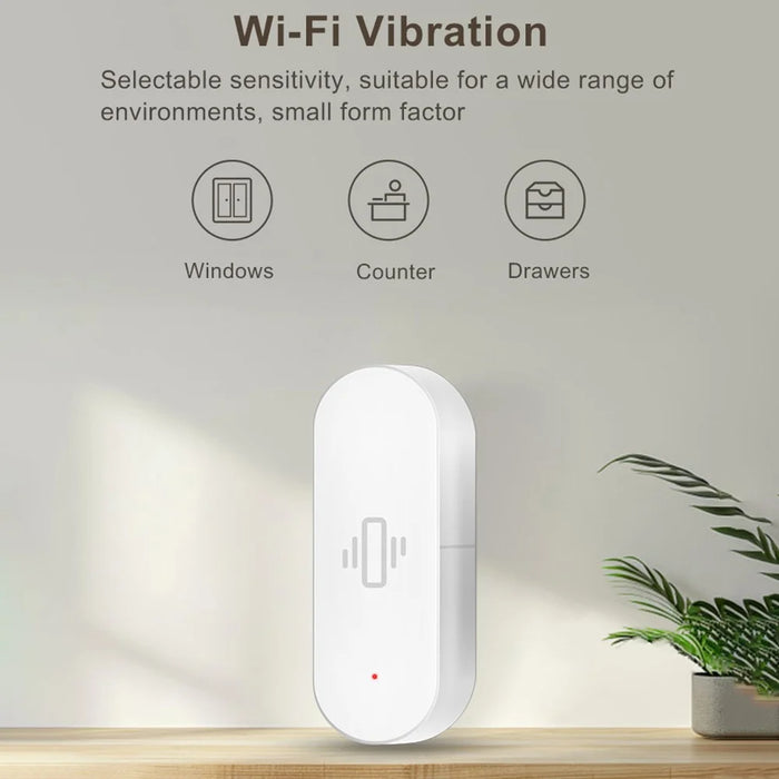 Tuya Smart WiFi Vibration Sensor Detection Smart Life APP Notification Real Time Motion Shock Alarm (No Battery) - 3