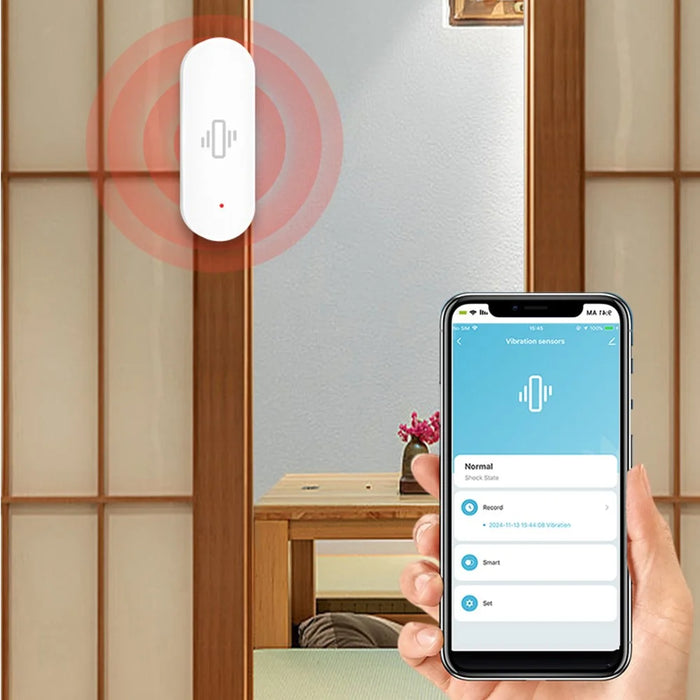 Tuya Smart WiFi Vibration Sensor Detection Smart Life APP Notification Real Time Motion Shock Alarm (No Battery) - 4
