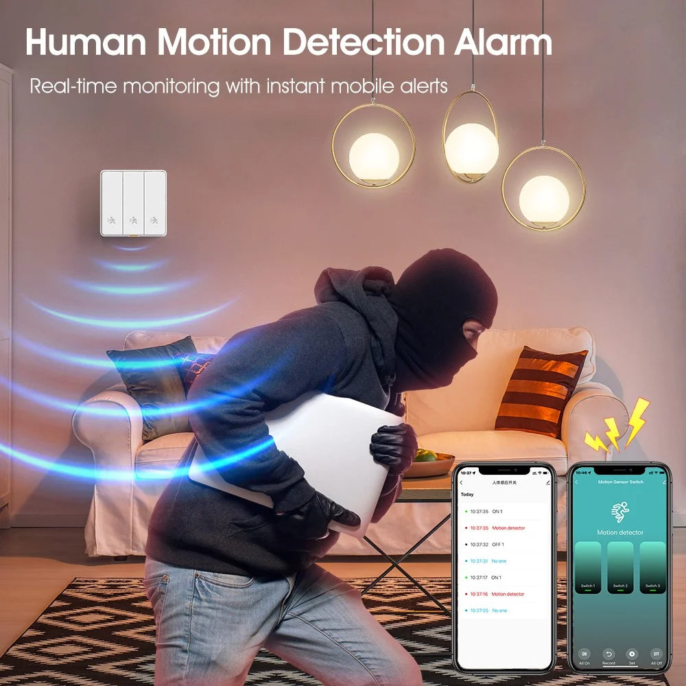 MG-KG126 3 Gang 1 Way Zigbee Radar Smart Switch Remote Control Tuya Timer Human Sensor Wall Switch - White - 4