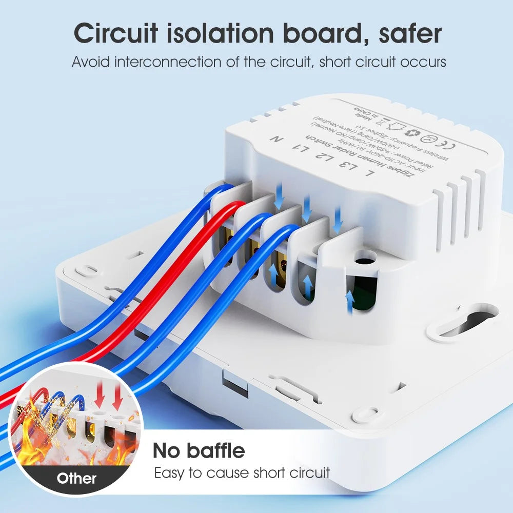 MG-KG126 3 Gang 1 Way Zigbee Radar Smart Switch Remote Control Tuya Timer Human Sensor Wall Switch - White - 6